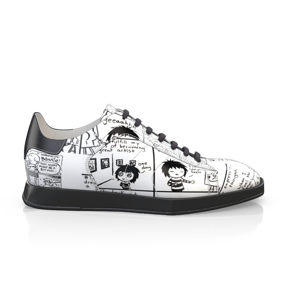 Baskets plates à lacets et bout carré Homme Faites main en Italie en Cuir Imprimé - Sur Mesure, Lacets - GIROTTI