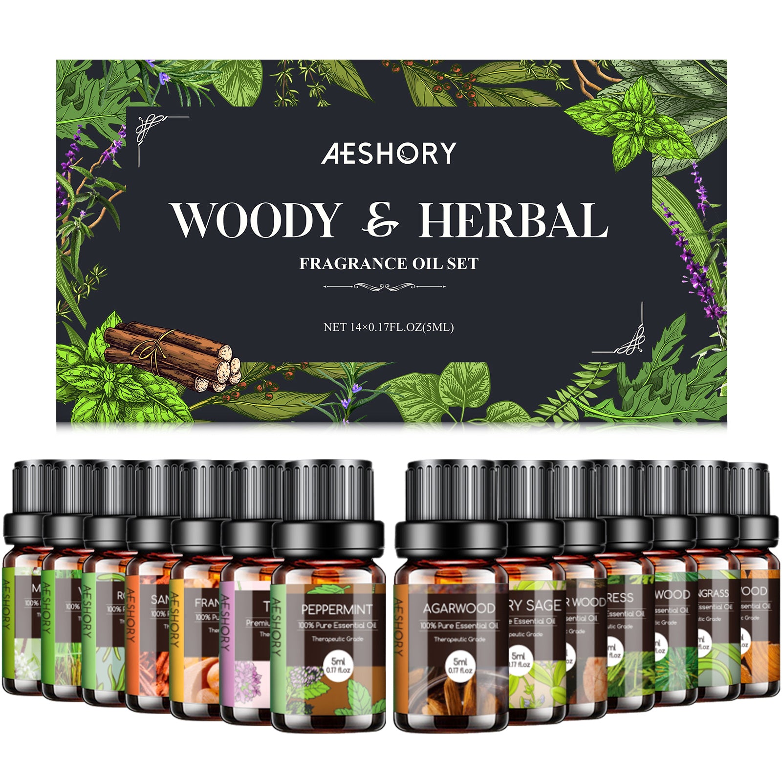 TEMU & Herbal Essential Oils Set - Fragrance Oil For Diffusers, Candle Making, Car - Sandalwood, , , Scented Oils (5ml)