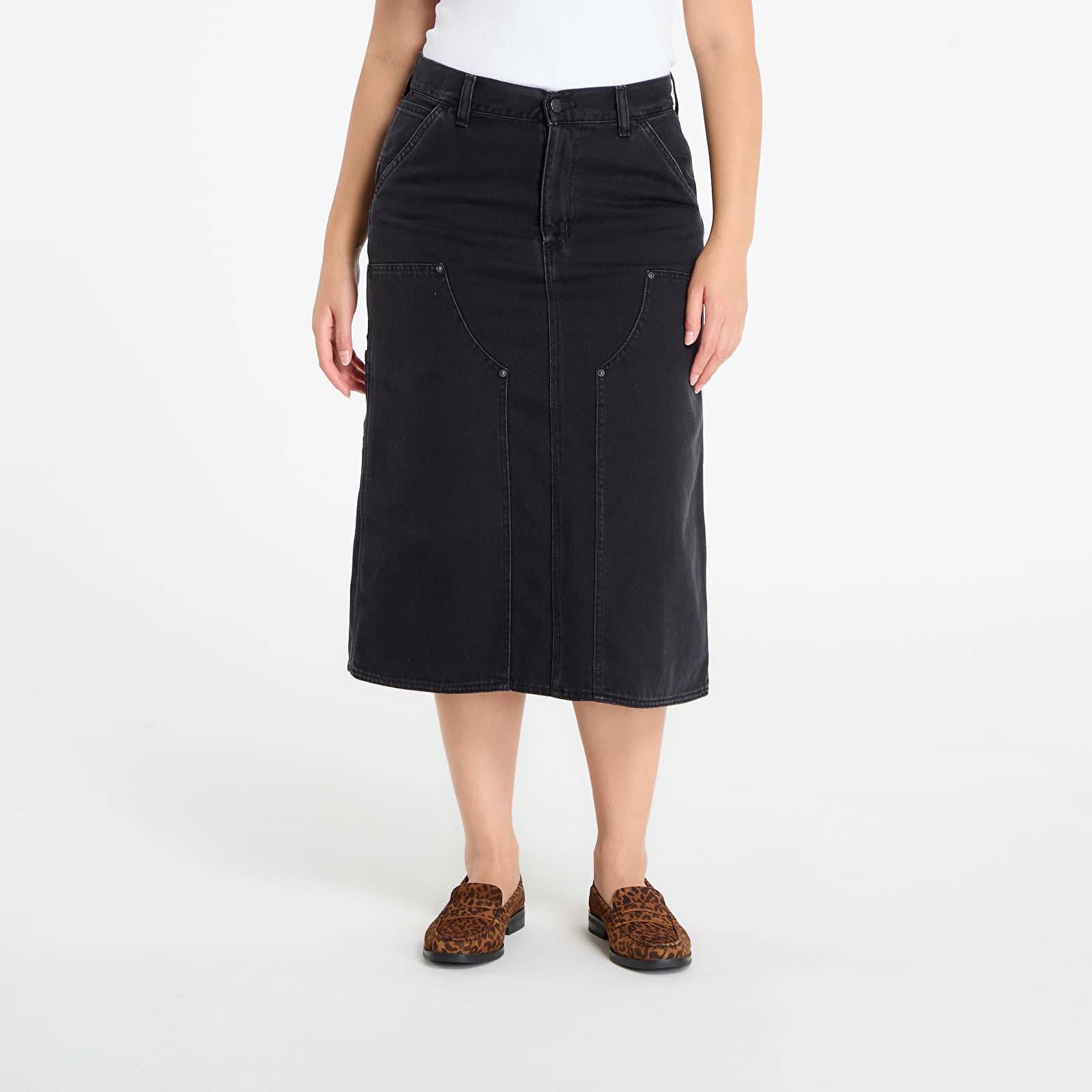 Carhartt WIP W' Double Knee Skirt Black Stone Washed S