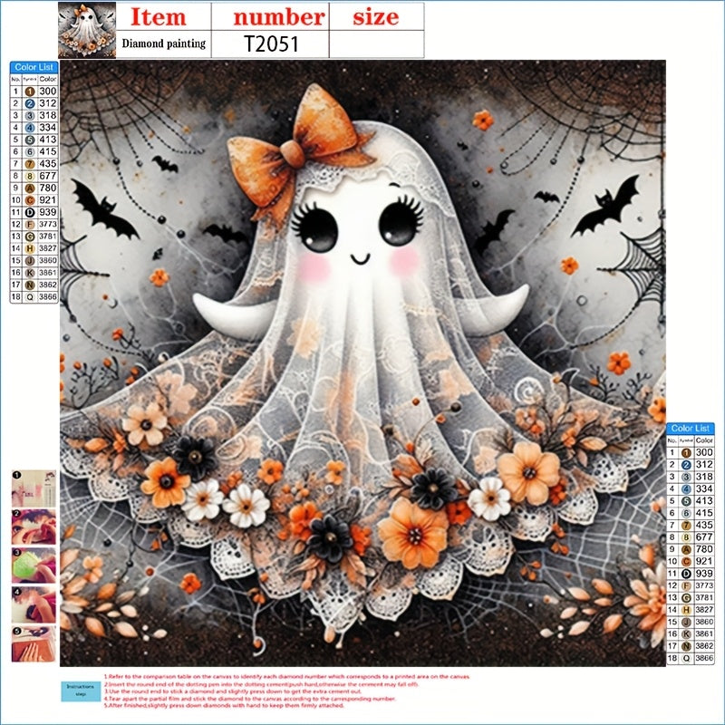 TEMU Halloween - 5d Painting Kit, , Beginner-friendly, Suitable For Home Or Office Wall Decoration, Multiple Sizes Canvas , Perfect Halloween And