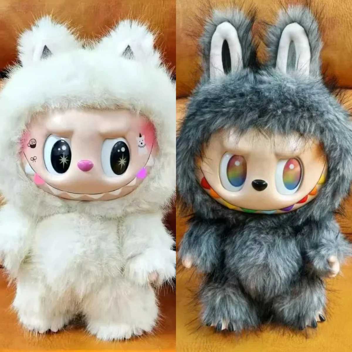 In Stock 38cm Monster Labubu Series Id Zimomo Angel Change Creative White Cat Vinyl Doll Ornament Toys Blind Box Birthday Gifts R250612 TKZV L250705