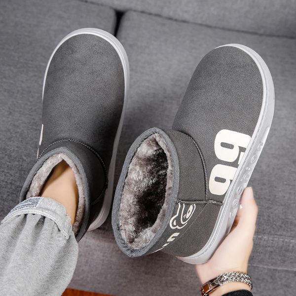 High quality Autumn and winter velvet warm snow boots for students, high top frosted surface sleeve cotton shoes, cute teddy bear fashion br