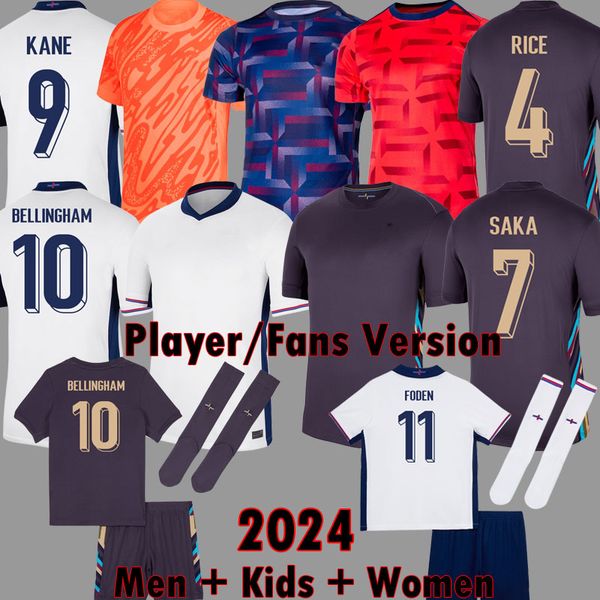 2024 Euro SAKA FODEN ENGLANDS Soccer Jerseys BELLINGHAM RICE 24 25 KANE PALMER National ENGLANDS Football Kit GORDON Women shirts White EZE
