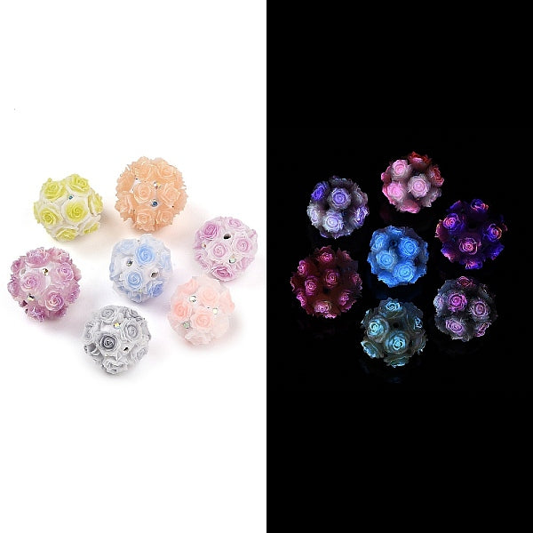 Acrylic Handmade Luminous Polymer Clay Rhinestone Beads