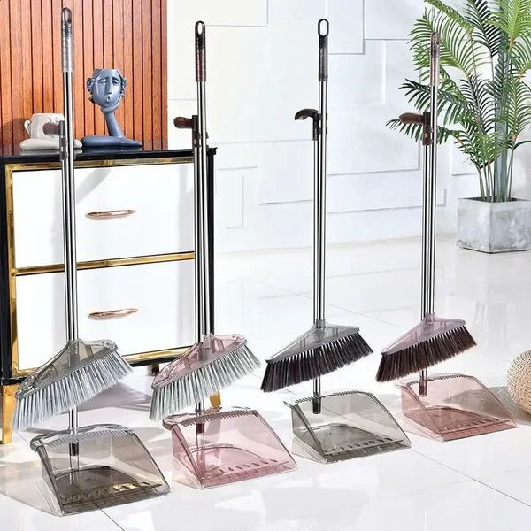Floor cleaning broom set for household spoons and dustproof magic mops brush kitchen dust transparent 240824