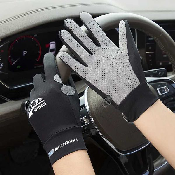 Touchscreen Summer Sport Cycling Gloves Man Outdoors Fishing Ice Silk Light Breathable Thin Running Fitness Driving Women GlovesXJ240730