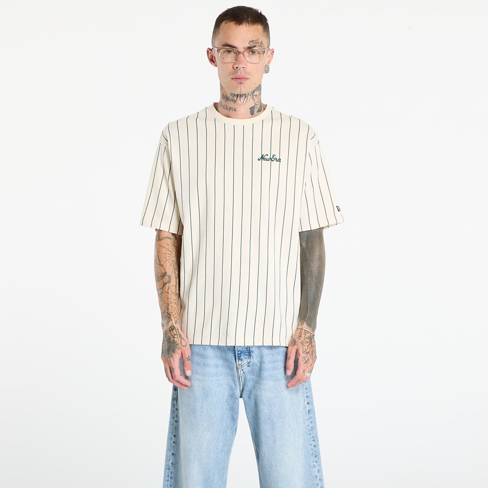 T-shirt New Era Pinstripe T-Shirt Light Cream M
