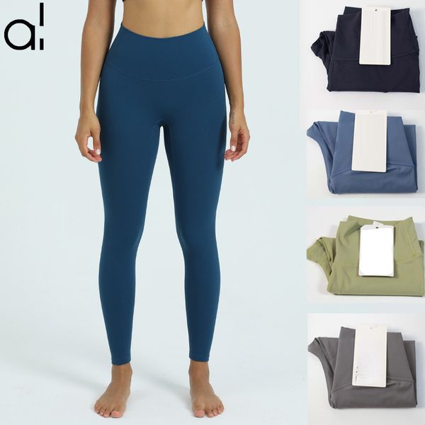 AL Yoga Leggings Women Sweatpants High-Waist Hip-lifting Pants Push-up Fitness Elastic Waistband Sports Pants Running Training Sweatwear Tro