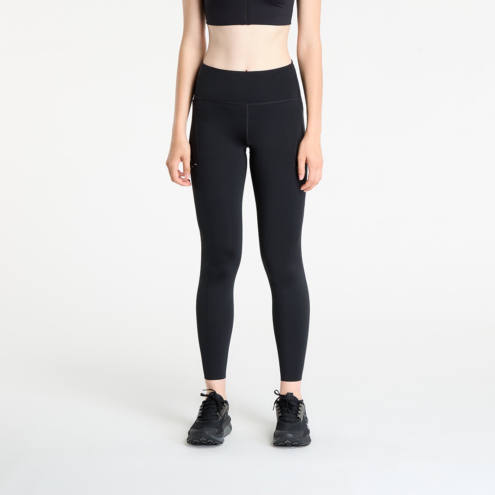 Leggings Nike Swift Women's High-Waisted 7-8 Running Leggings with Pockets Black- Reflective Silver M