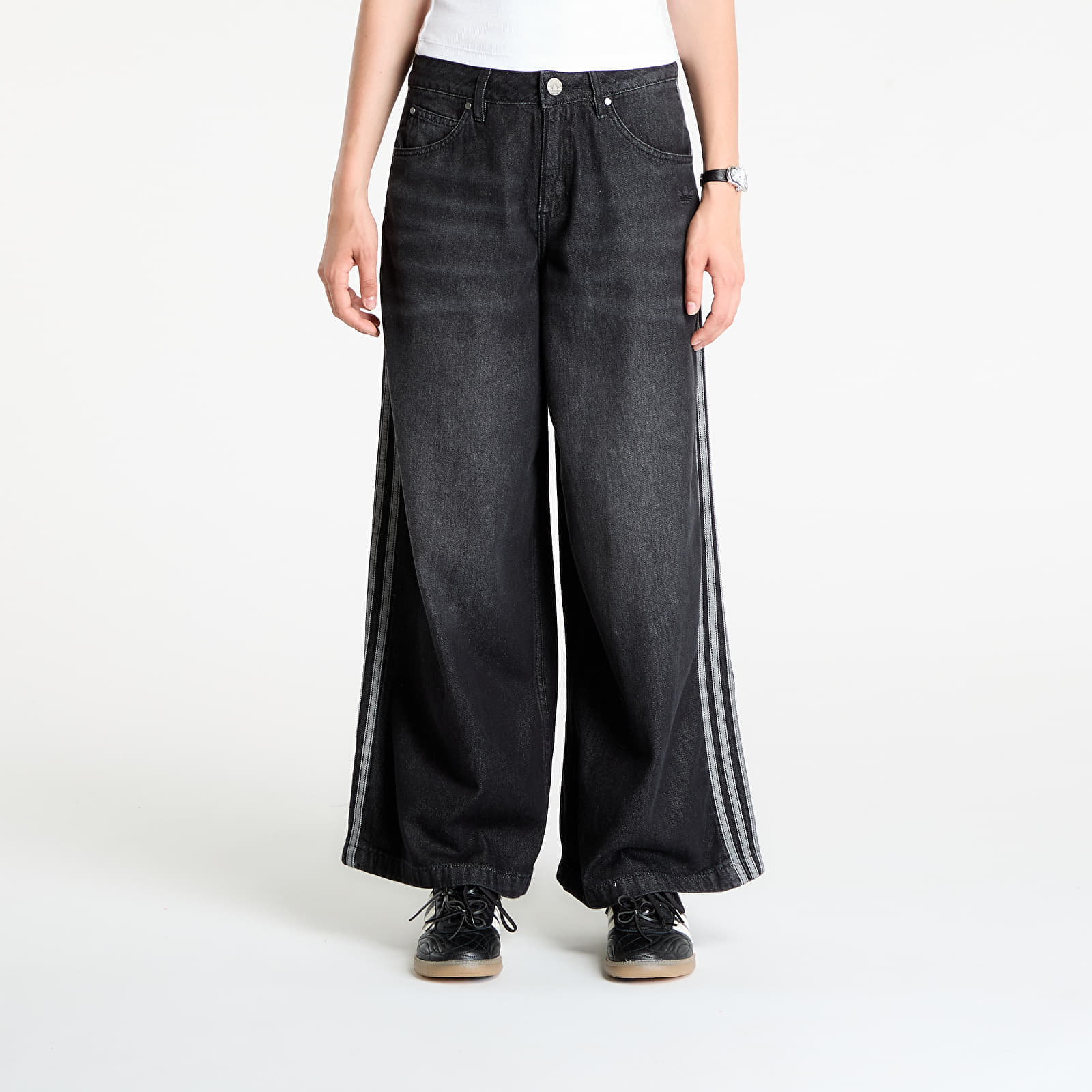 Byxor adidas Denim Wide Pant Black 29-30