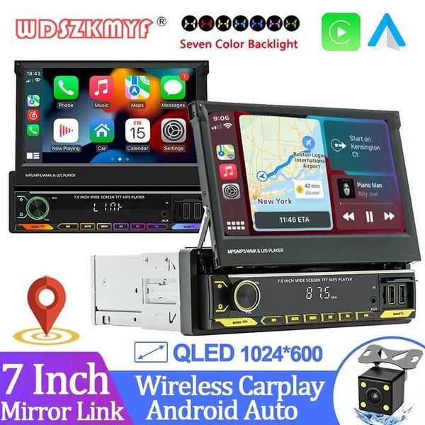 Other Electronics 7-inch car radio wireless Carplay Android automatic multimedia 1din stereo receiver GPS navigation Bluetooth for scalable