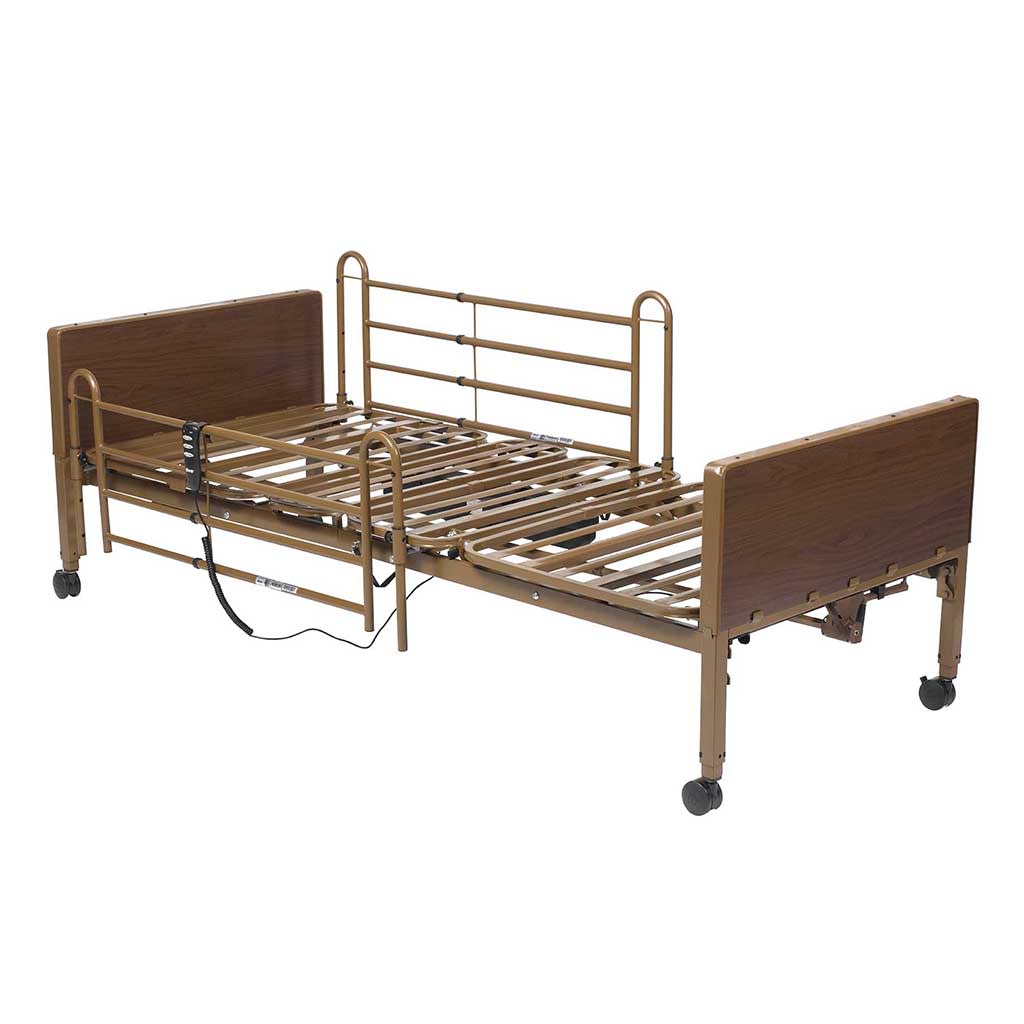 Competitor II Semi Electric Height Adjustable Bed with Therapeutic Support Mattress and Full Rails