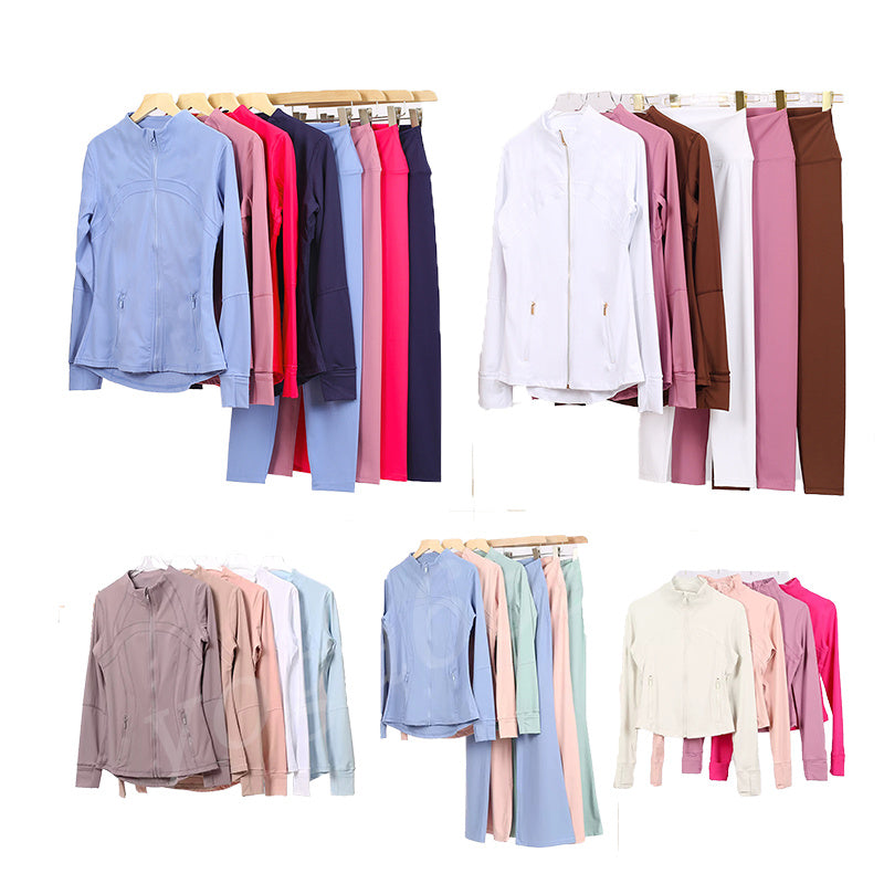 Free Shipping Yoga Jacket Women Define Workout Sport Coat Fitness Sports Quick Dry Activewear Top Solid Zip Up Sweatshirt Sportwear jump Ladies Spor