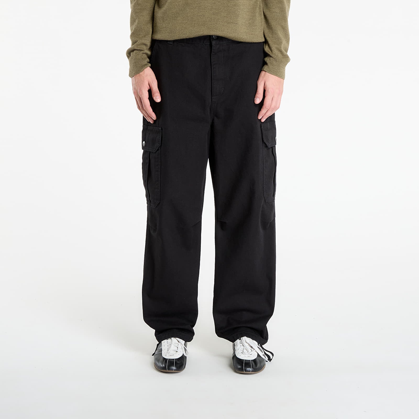 Jeans Carhartt WIP Stanton Cargo Pant Black Stone Washed XL