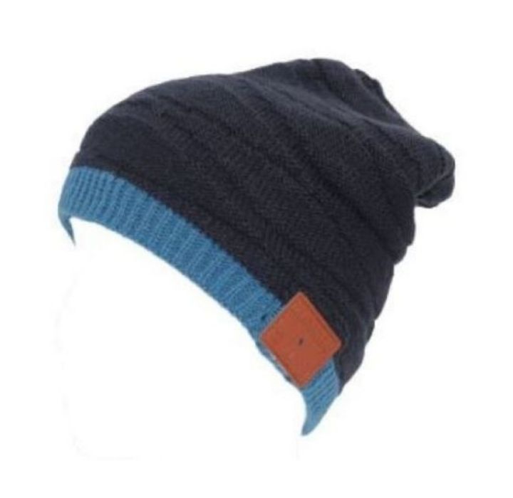 Wireless Bluetooth Beanie with Integrated Headphones  - Navy