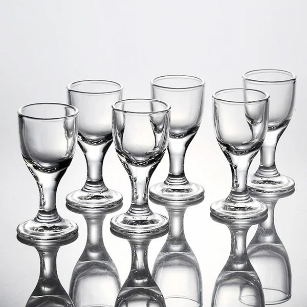 6pcs Wine Cups Set 10ml S Glass Transparent Drinkware Tall Foot Small Capacity Goblet Liquor Spirits Glasses Drinking Cups 241009