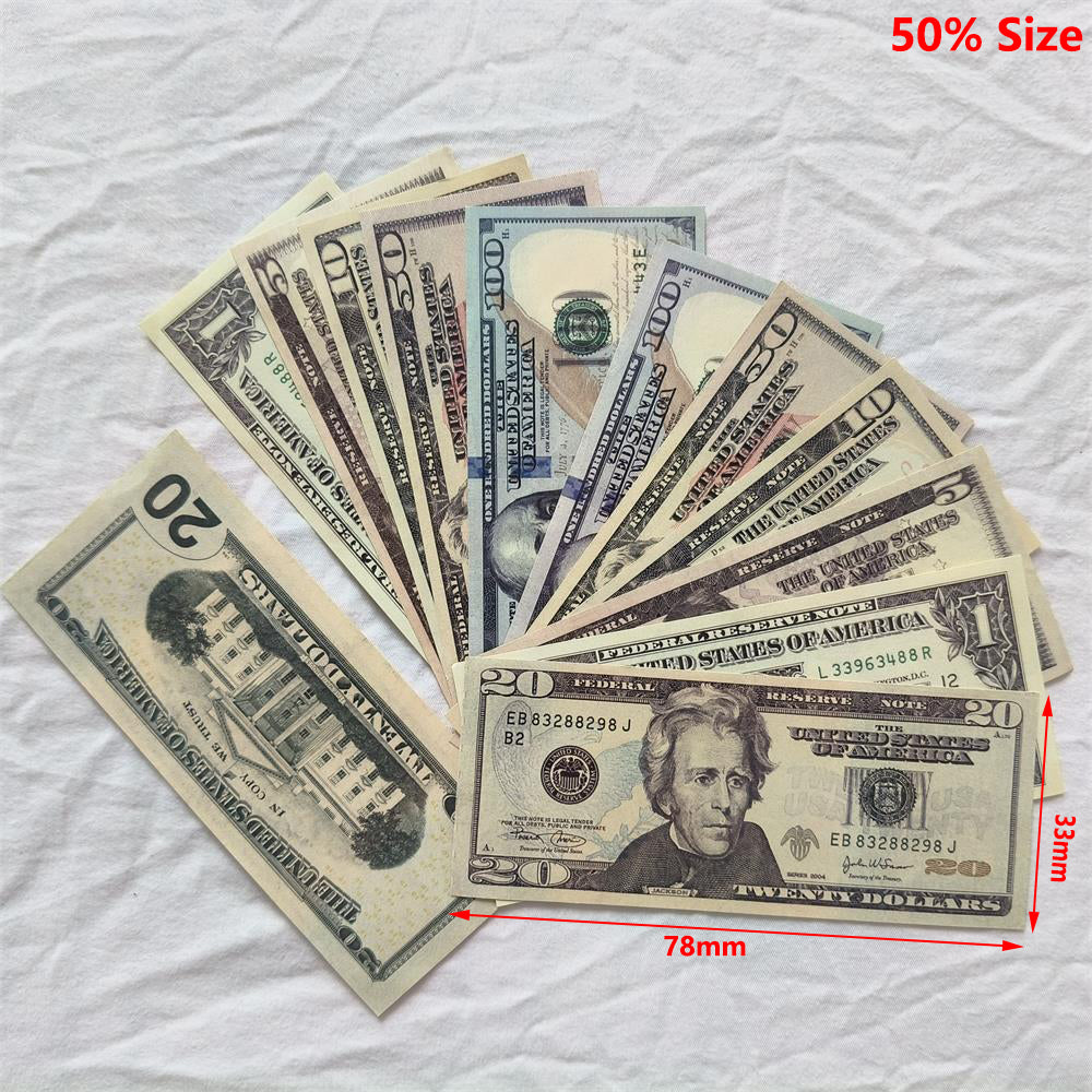 3A Quality Paper Fake Money US Party Supplies Copy Money UK Dollar Prop Money 1 5 10 20 50 100 CAD Movie Money Euros Play Collection Game Token Faux