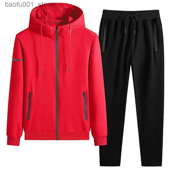 Menina masculina Jaqueta Mens Menina Primavera e Autumn Ruos Moda Classic Jacket Solid Casual Sports Suit IS Land Mens Duas peças Zipper com