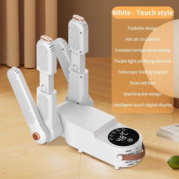 220V Shoes Dryers Four Stand Electronic Household Intelligent Constant Temperature UV Foldable Scalable Timeable Boot Dryer