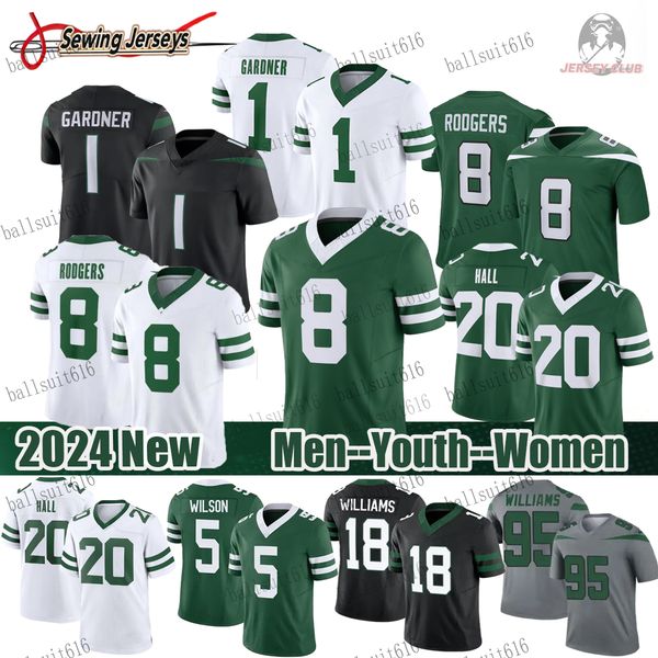 #8 Aaron Rodgers Jersey #20 Breece Hall Jersey #5 Garrett Wilson Jersey Sauce Gardner Jersey Allen Lazard Tyron Smith Braelon Allen Jamien S