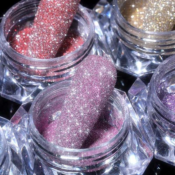 Reflective Glitter Powder Nail Art Pigment Dust Manicure Crystals Chre DecorationT250121
