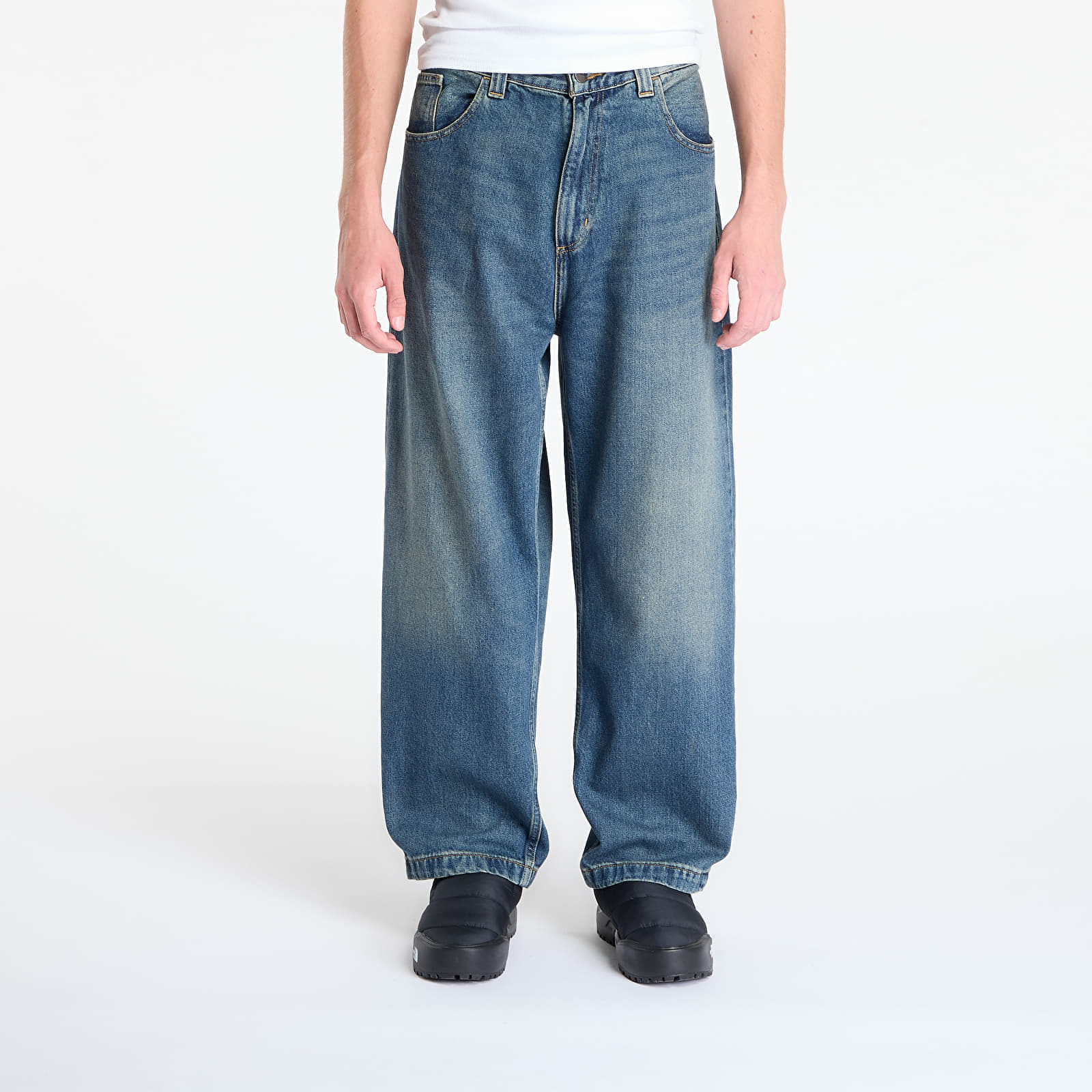 Housut Carhartt WIP Brandon Pant Blue Worn Used Wash S