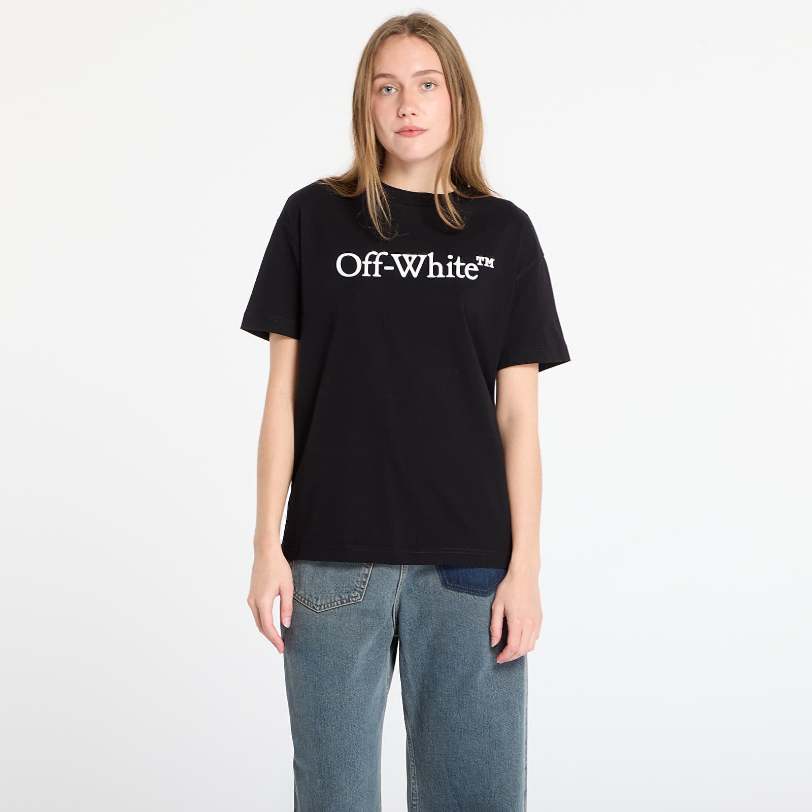 T-skjorte Off-White Big Logo Bookish Casual Tee Black- White XS