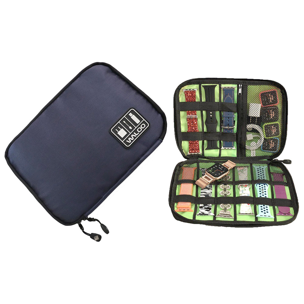 Smartwatch Band Case/Holder & Cable Organizer  - Navy