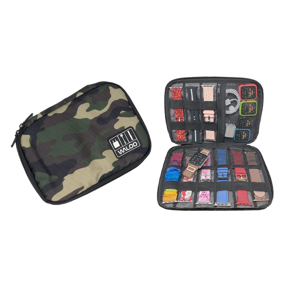 Smartwatch Band Case/Holder & Cable Organizer  - Camo Green