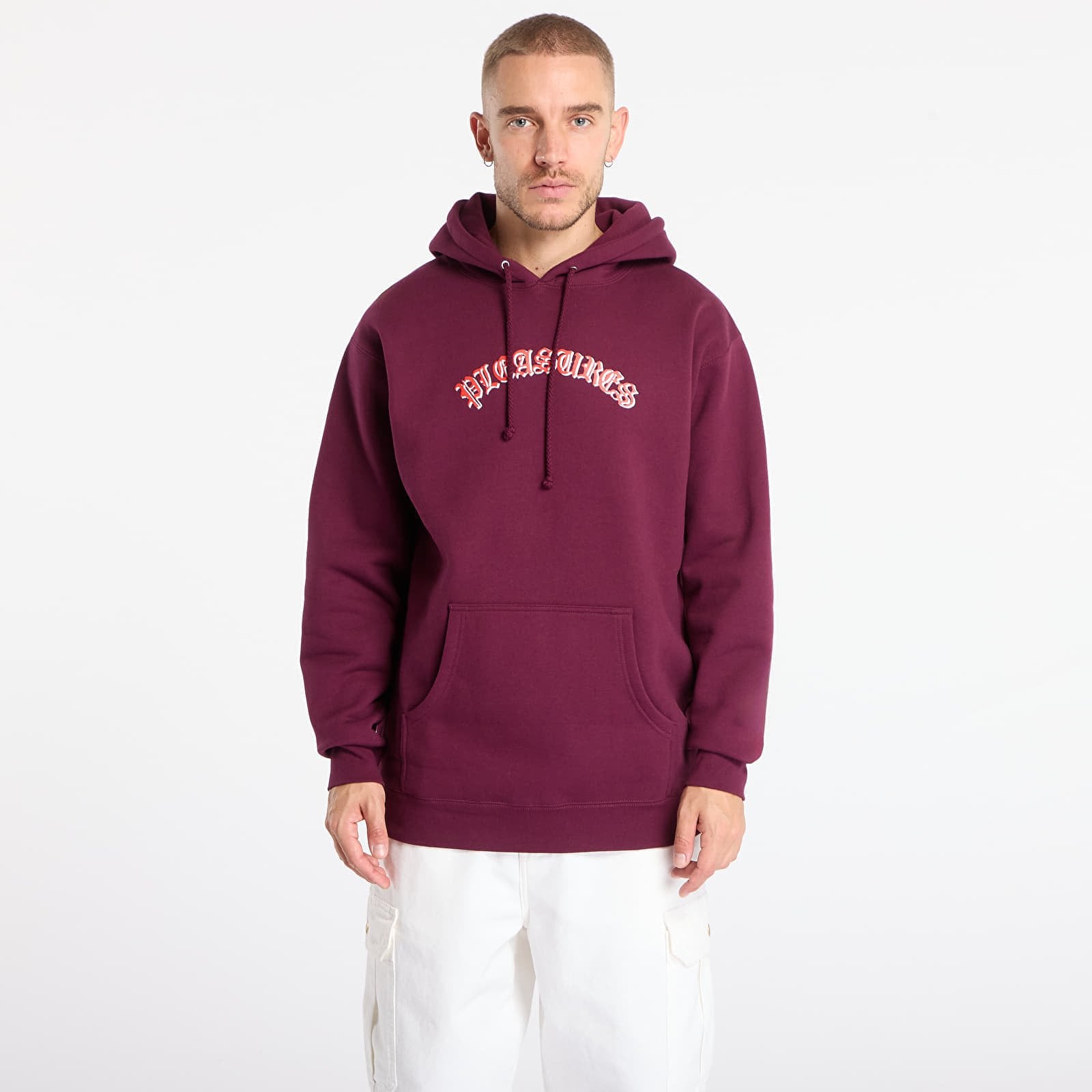 Collegepaita PLEASURES Mirror Hoodie Eggplant L