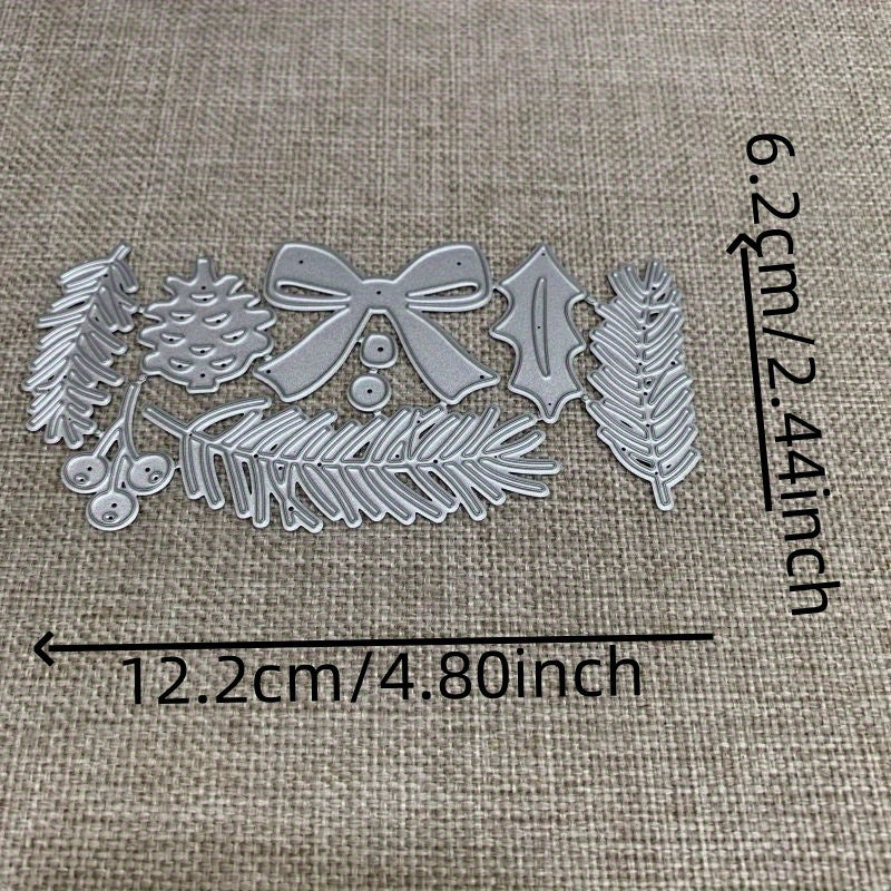 TEMU Bow Nuts Berry Leaves Metal Cutting Dies Stencils For Diy Scrapbooking Decorative Handcraft Die Cutting Template Mold