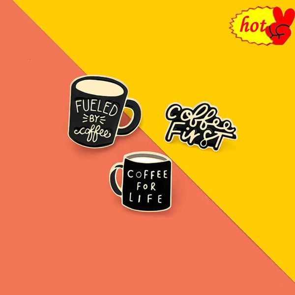 Hot Lapel Pins Coffee Maker Cup Machine Shaped Enamel Pin Brooch Cartoon Women Men Denim Jackets Lapel Pins Backpack Badges Kids Fashion Jew