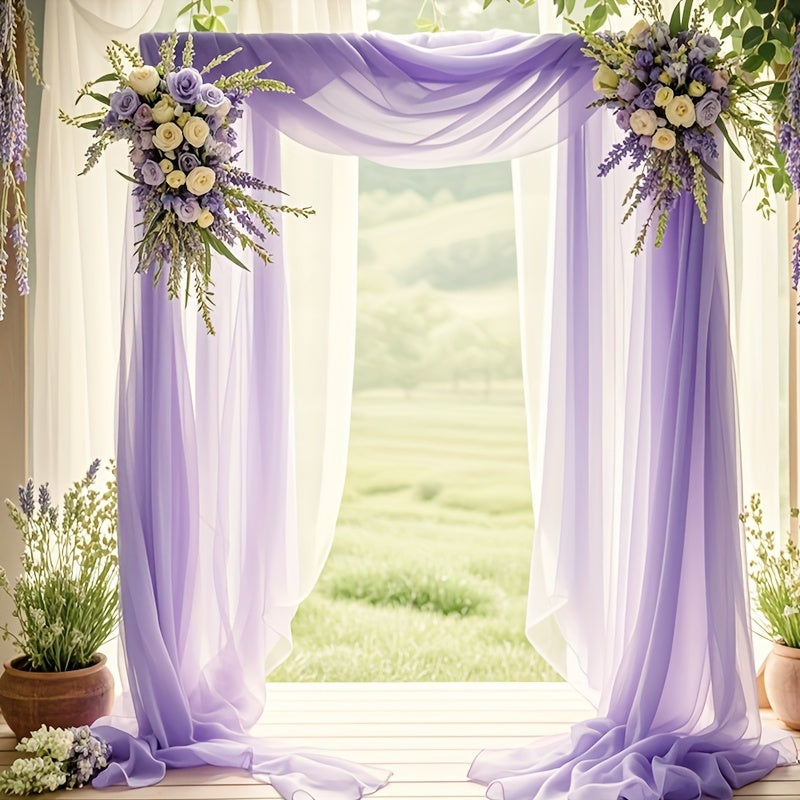 TEMU Elegant Lavender Wedding Arch Draping Fabric - 26.2ft X Sheer Backdrop Curtain For Ceremony & Party Decor, Christmas, Valentine's, Thanksgiving,