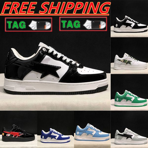 Free Shipping Designer Casual Shoes Stylish Sta Star Low Top Sneakers Versatile Patent Leather Design for Men and Women Gym Walk Fitness Tra