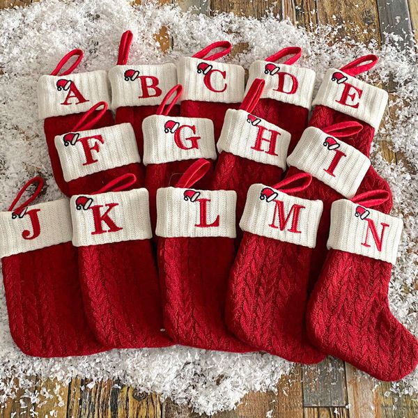 Alphabet Knitting Soc Tree Ornaments Christmas Decorations For Home 2024 Noel New Year 2025 Xmas Gift