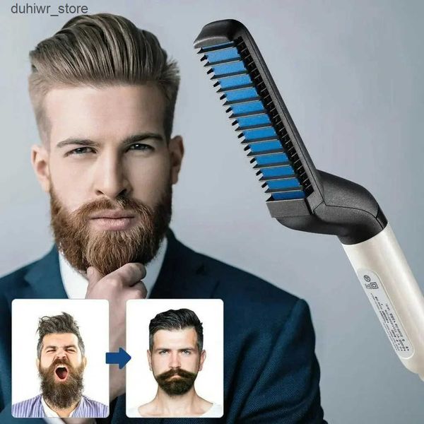 Hair Straighteners Multifunctional Quick Hair Beard Straightener Mens Hair Straightening Flat Iron Heated Hair Comb Electric Men Hair Beard