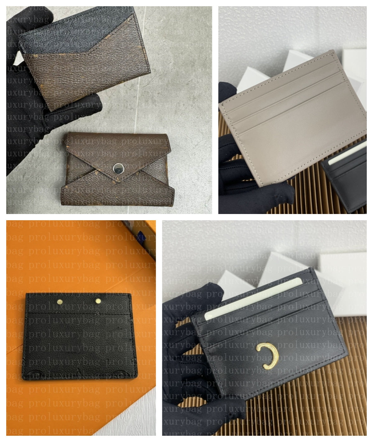 designer luxury womens slim compact card holders Fashion High quality flower small card pack envelope Pochette wallets Ms Handbag