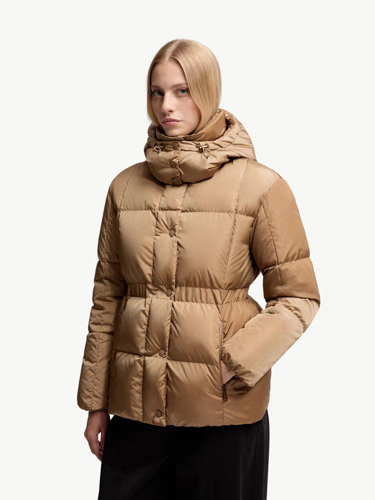 2025 Autumn Winter Down Women&#039;s Jackets Hooded Zipper Striped Pockets Thick Woman&#039;s Coats Short Outerwear MZMKWD25012