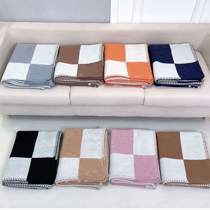 designer throw blanket jacquard blanket cashmere Soft Wool Portable Home Bedding Blankets Throws Warm Sofa Knitted Throw Blankets 135*175cm