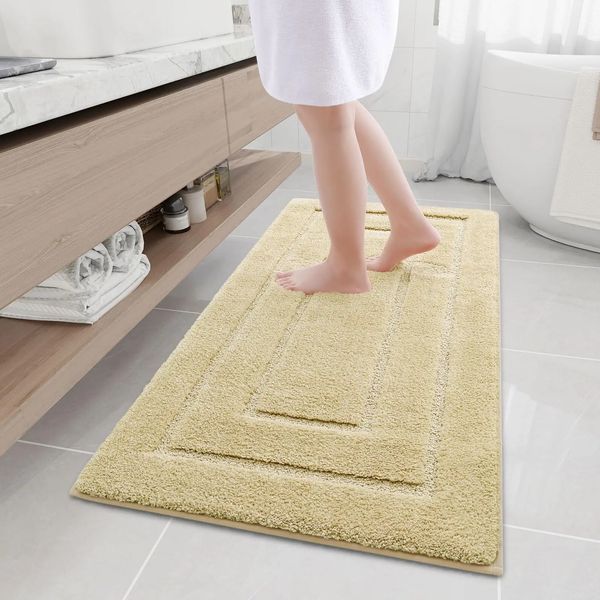 Kitinjoy Velvet Bathroom Mat Floor Mat Indoor Non-Slip Double Frame Door Mat Resist Dirt Absorbent Bath Shower Fur Foot Mats 250208