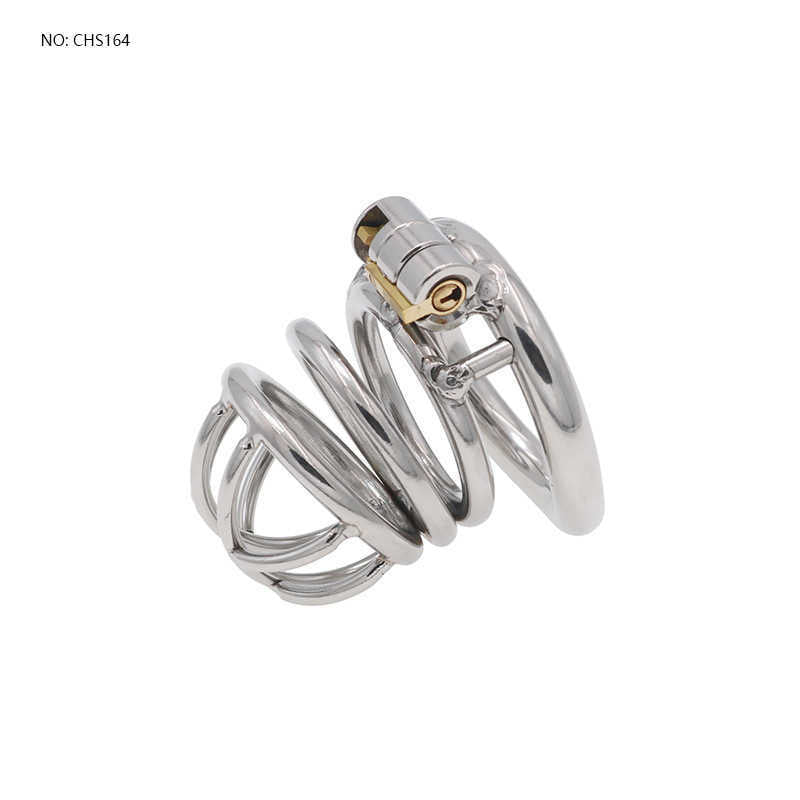 Charming genuine stainless steel chastity lock belt penis cage chastity device for men&#039;s wearing, adult toy, adult products S251013