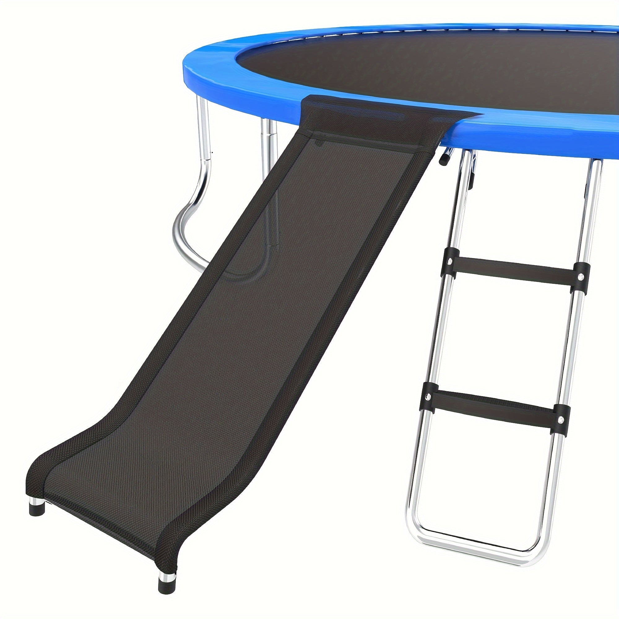 TEMU Trampoline Ladder , Universal Trampoline Ladder & Slide 2 Step Wide Trampoline Safety Ladder Stairs And Strong Tear Resistant Trampoline Slide,