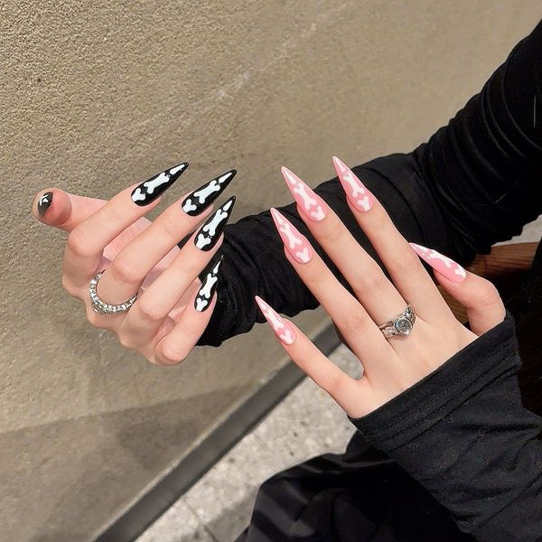 Nail Art Handmade Wearable Nails Halloween Night Gradient Cat Claws Detachable Fashion Accessories s