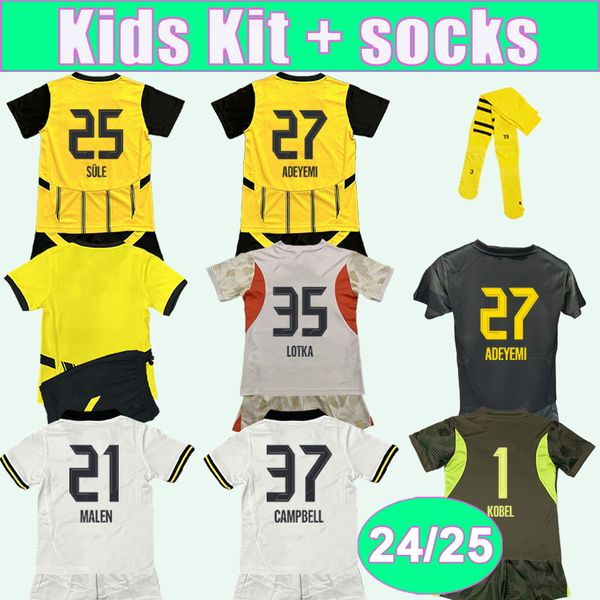 24 25 MALEN HALLER Kids Kit Soccer Jerseys GUIRASSY MOUKOKO DURANVILLE BEIER ADEYEMI Home Away 3rd GK Cup Edition Football Shirts Child Unif