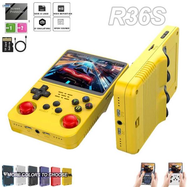 R36s Retro Game Console 64G Linux System 3.5 Inch IPS Sn Portable Pocket Video Player 128G Classic Video Gaming ConsolesC250212