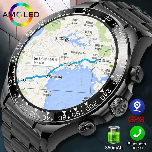 High Quality New GPS sports smartwatch for men AMOLED commercial fitness watch screen always displays heart rate BT call smartwatch for men