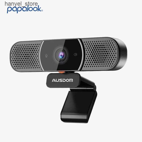 Webcams Papalook AUSDOM AW616 QHD 2K HDR network camera with AI microphone speaker privacy cover USB computer camera for meetings L240910