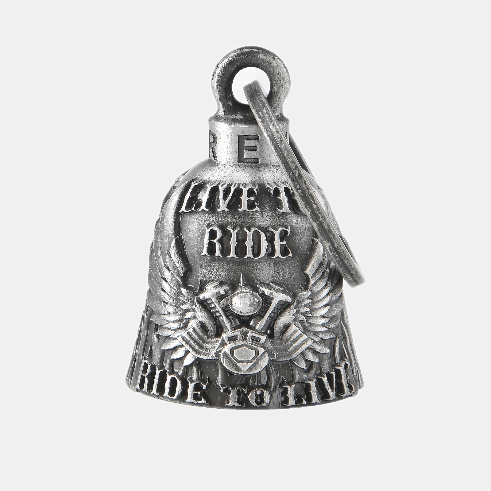 TEMU Cremlin-cuardian Bell, Live To Ride Motorcycle Bell, Motorcycle Key Chain For Women Men W-hanger Bikers, Bell For , Good Luck Riding Bell