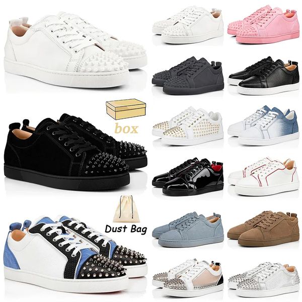 Luxury Red Designer Dress Shoes Bottomshotshoes femininos tênis de plataforma Itlay Leather vintage Triple Black Black Blue Pink Gold Treina