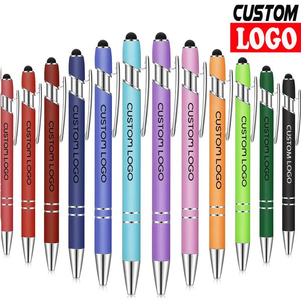 Ballpoint Pens 50Pcs Metal Business Ballpoint Universal Drawing Touch Screen Stylus Pen School Office Supplies Free Engraved Name Custom 230